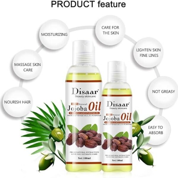Jojoba Oil 100ml Pure Natural DISAAR Moisturizing Skin & Hair | زيت الجوجوبا 100 مل ترطيب وتغذية للبشرة والشعر