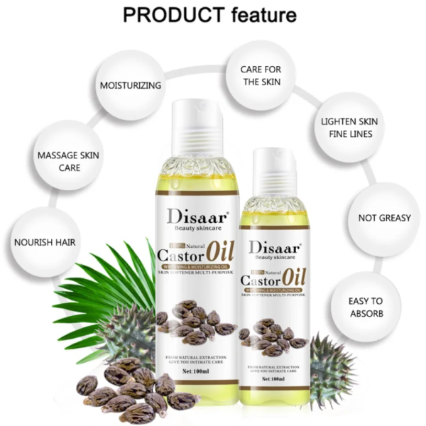 Castor Oil 100ml Pure Natural DISAAR – Hair Skin Moisturizing | زيت الخروع الطبيعي 100 مل ديسار