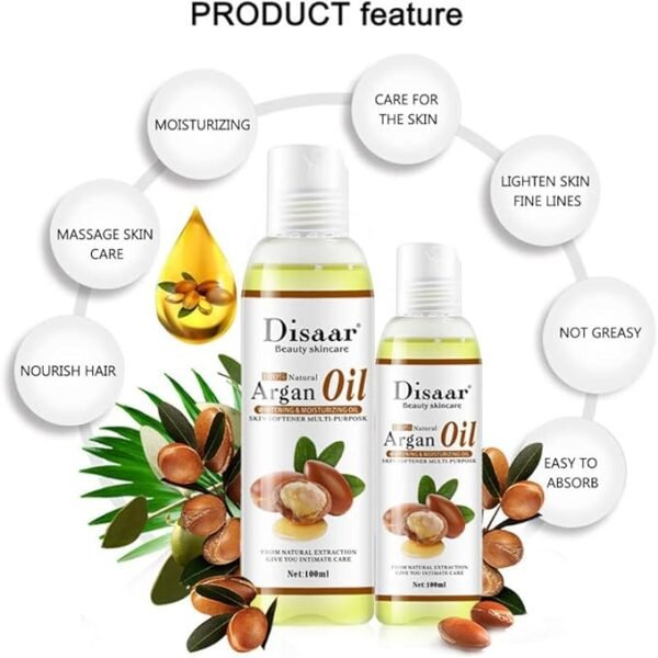 Argan Oil 100ml Pure Natural Face & Body Moisturizing | زيت الأرجان الطبيعي 100 مل ترطيب وتغذية للبشرة والشعر