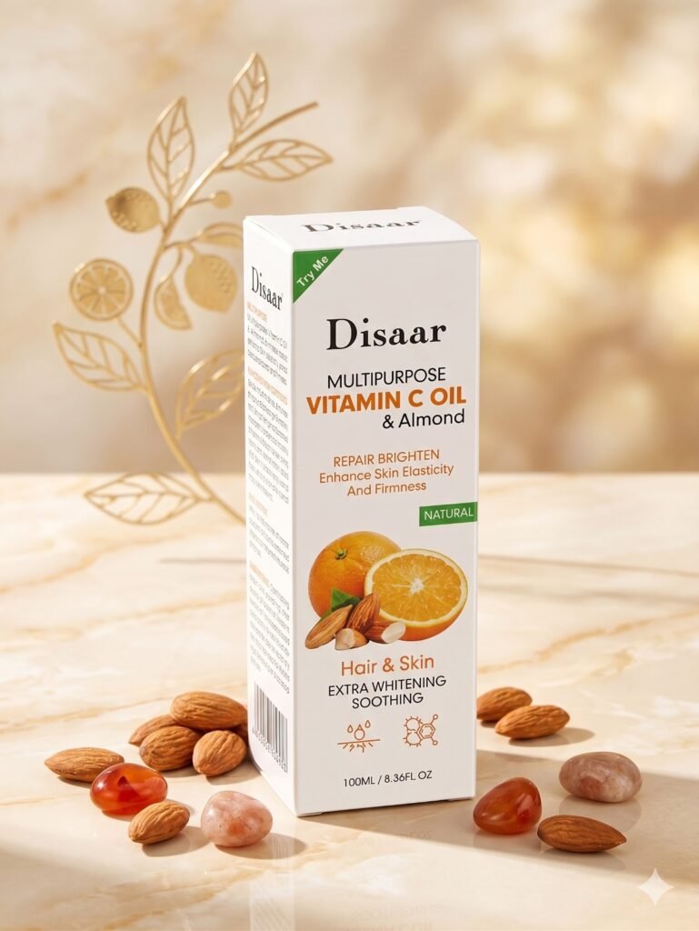 Disaar Vitamin C & Almond Oil 100ml | زيت فيتامين سي مع زيت اللوز – زيت الجسم والبشرة
