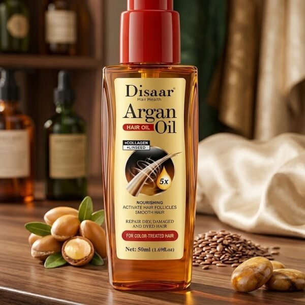 Disaar Hair Health Argan Oil with Collagen & Linseed Hair Serum 50ml | زيت ارجان للشعر 50مل