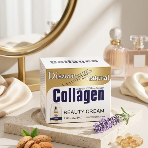 Disaar Natural Collagen Beauty Cream – Anti-Aging & Firming Moisturizer (80g) | كريم كولاجين الطبيعي للوجه – مضاد للتجاعيد وشد البشرة (80 جم)