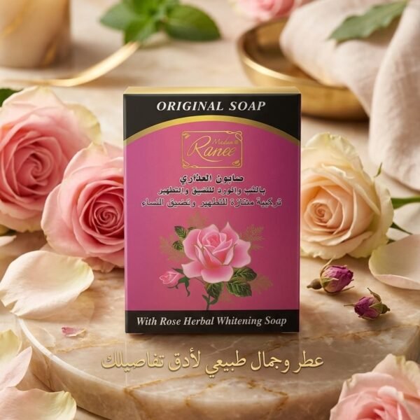Ranee Feminine Rose Intimate Soap – Gentle Feminine Hygiene & Freshness Soap 100g | صابون العذاري بالورد – صابون العناية والنظافة النسائية 100غ