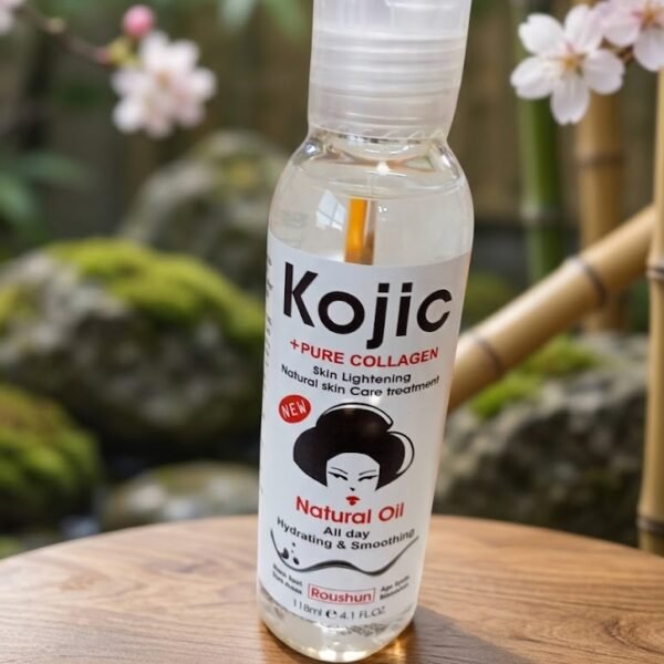 Roushun Kojic + Pure Collagen Skin Lightening Natural Oil 118ml | زيت الكوجيك والكولاجين النقي الطبيعي لتفتيح البشرة 118 مل