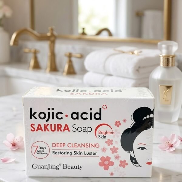 صابونة ساكورا – تنظيف وإشراقة ونعومة للبشرة | Kojic Acid Sakura Soap – Brightening & Deep Cleansing Beauty Soap