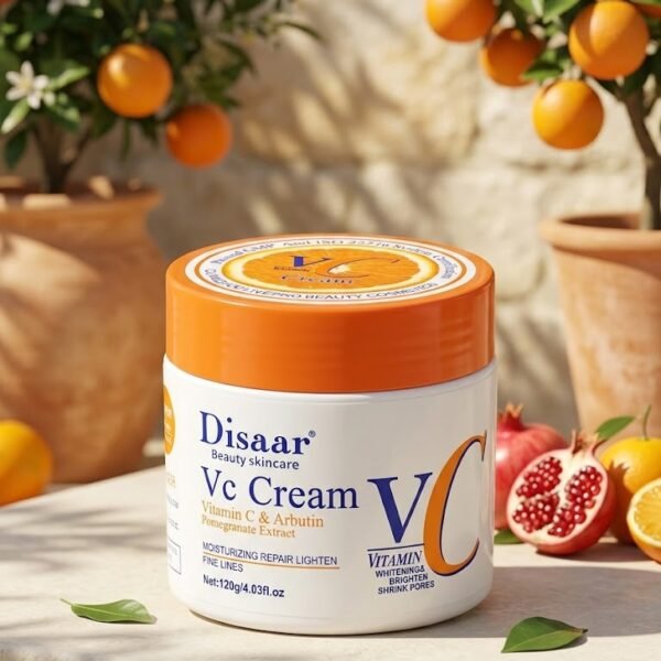 Disaar Beauty Vitamin C Face Cream (with Arbutin & Pomegranate Extract) 120g | كريم فيتامين سي للوجه (مع الأربوتين ومستخلص الرمان) – 120غ