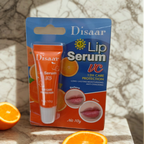 Disaar Vitamin C Lip Serum SPF 45 – 12H Moisturizing & Protection Lip Care 10g | سيروم الشفاه فيتامين سي ترطيب وحماية لمدة 12 ساعة (10 غ)