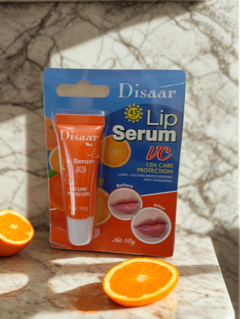 Disaar Vitamin C Lip Serum SPF 45 – 12H Moisturizing & Protection Lip Care 10g | سيروم الشفاه فيتامين سي ترطيب وحماية لمدة 12 ساعة (10 غ)