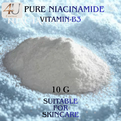 4 U ESSENCE Pure Niacinamide Powder (Vitamin B3) for Skincare – 10g | بودرة النياسيناميد النقية فيتامين بي ثريي للعناية بالبشرة - سعة 10 غرام